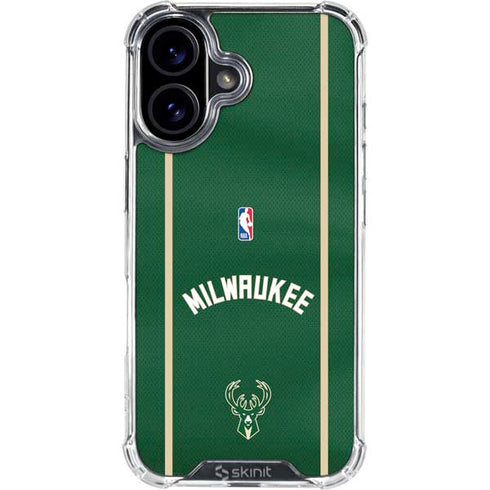 NBA Milwaukee Bucks Jersey iPhone 16 Clear Case